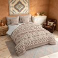 thumbnail image 2 of Manfei Bohemian Aztec King Bedding,Exotic Style King Bed in a Bag, Beige Brown, Gray Reversible 7-Piece, 2 of 6