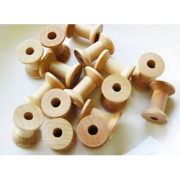 MyCraftSupplies Unfinished Wood Spools 1 1/8 x 7/8 inch Set of 25 Made in the USA