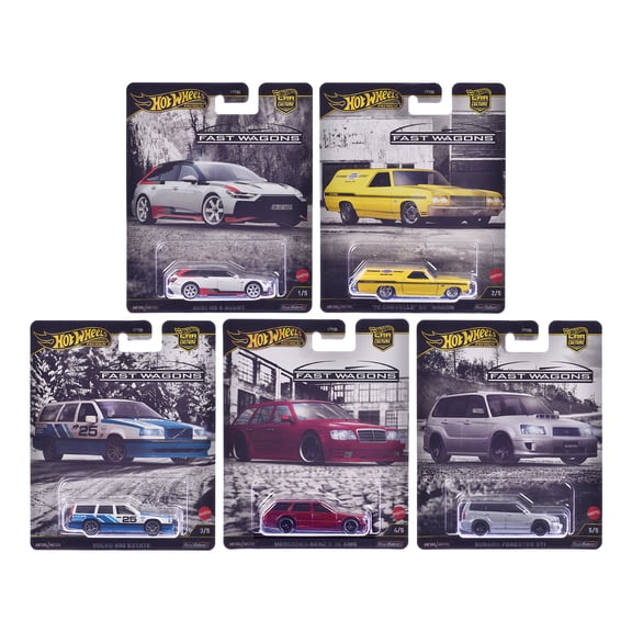 "Fast Wagons" 5 piece Set "Car Culture" 2024 Series J Diecast Model Cars by Hot Wheels