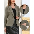 thumbnail image 2 of DARING DIVA Women's Houndstooth Lapel Collar One Button Jacket XS Brown, 2 of 6