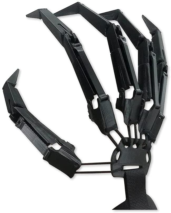 1Pair Halloween Articulated Fingers 3D Printed Articulated Finger Extensions Gear Finger with Flexible Joint Reaper Gloves Cosplay Scary Skeleton Hands Bone Claw Hand for Party Horror Props Decoration 