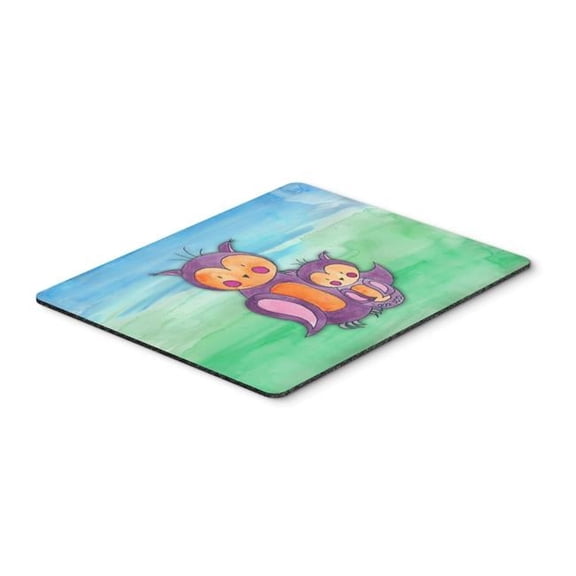 Momma & Baby Owl Watercolor Mouse Pad, Hot Pad or Trivet