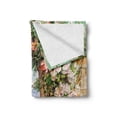 thumbnail image 2 of Art Soft Flannel Fleece Throw Blanket, Old Antique Arch Covered by Rose Petals Branches Romantic Italian Panorama Sea Print, Cozy Plush for Indoor and Outdoor Use, 60" x 80", Multicolor, by Ambesonne, 2 of 6