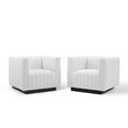 thumbnail image 2 of Modway Conjure Tufted Armchair Upholstered Fabric Set of 2 in White, 2 of 8