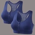 thumbnail image 2 of Fewfanhot 2-Pack Zip-Front Racerback Sports Bras for Women Breathable Mesh Back Supportive Workout Tops, Comfortable Athletic Bras for Gym Yoga Running, 2 of 6