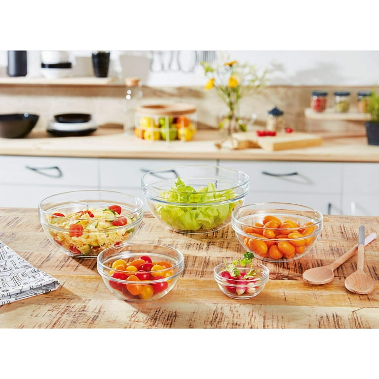 Clear Glass Stackable Prep Bowls 4 Pack