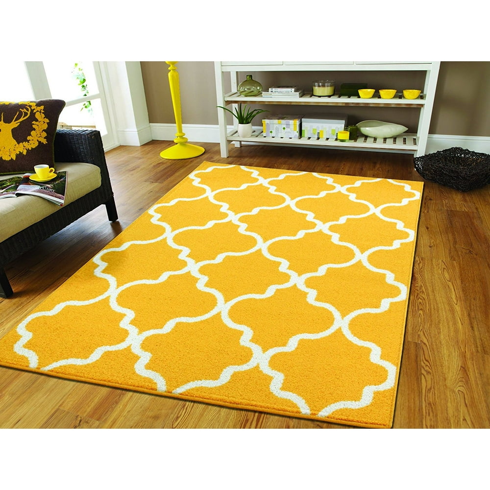 Large Yellow Rugs for Living Room 8x10 Morrocan Trellis Area Rugs8x11