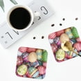 thumbnail image 4 of Honeii Easter Eggs print Leather Coaster Set of 4, ideal for safeguarding your furniture from drinks spills and effortless cleanup-Square, 4 of 6