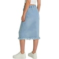 thumbnail image 6 of Edvintorg Denim Skirt Girls Summer High Waisted Casual Midi Jean Skirts with Pockets Clothes for Girls Size 5-15, 6 of 7