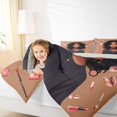 thumbnail image 3 of Castle Fairy Black Girl Twin Comforter Sets 2pcs,Pink Fahion Print Bedding Set,Brown Black,Grey Reversible,1 Comforter and 1 Pillowcase, 3 of 6