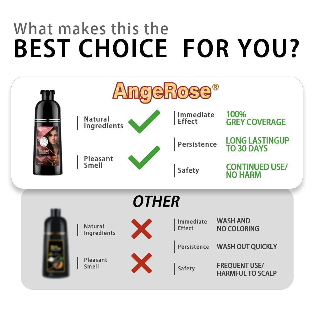 AngeRose Hair Color Shampoo Chestnut Brown - 30 Mins No Bleach hair dye, Covers Gray