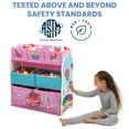 thumbnail image 5 of Trolls Toy Storage Children's Bedroom, Living Room Adjustable 6- Tiers Fabric Storage Shelves with Reusable Vinyl Cling Stickers, Multicolor, 1 Pack, 5 of 12
