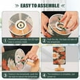 thumbnail image 4 of WOBOGO Vintage Orange and White Floral Bedroom Table Lamp USB Power Connector Wooden Base Round Linen Shade For Living Room Desk, 4 of 7