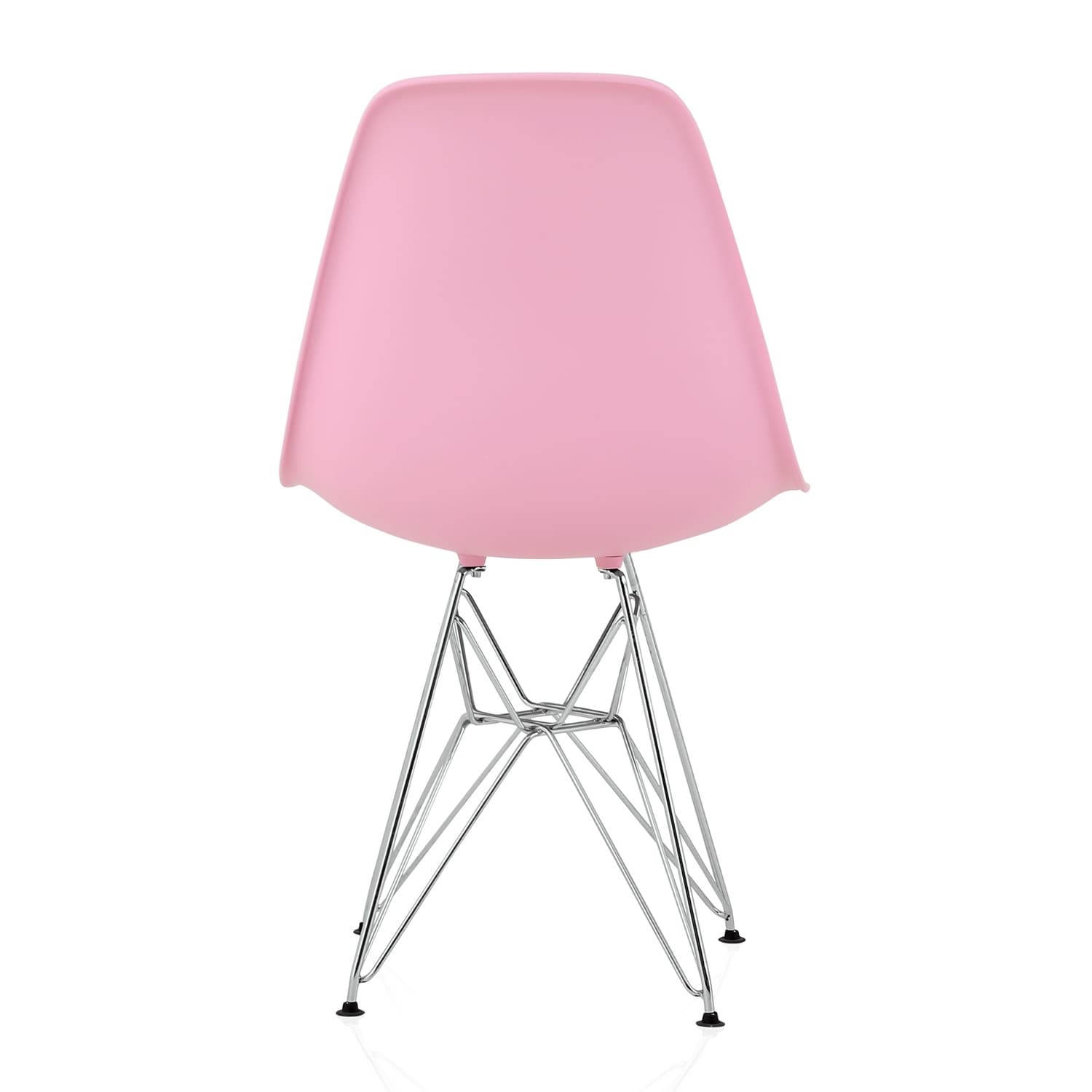 CozyBlock Set of 2 Molded Pink Plastic Dining Shell Chair with Steel