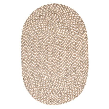 2  x 3  Beige Braided Oval Throw Rug Soft chenille fibers and soothing color-ways create the perfect nursery braided oval throw rug for a baby or child’s room. The reversibility of this rug will surely add longevity with twice the wear and tear. Specially handmade in the USA with high-quality materials to achieve a more durable and aesthetic rug. Features: Beige braided oval area rug. Reversibilty adds longevity with twice the wear and tear. Handcrafted in the USA using high-quality materials. Recommended for indoor use only. Care instructions: Spot clean with any common household cleaner. . Dimensions: 2  wide x 3  long. Material(s): chenille