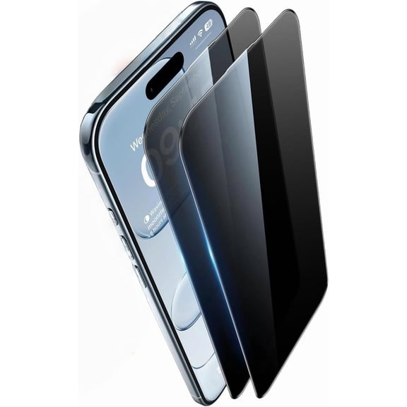 2 Pack Privacy Screen Protector for iPhone 17 Air,Anti Spy Tempered Glass, Anti-Scratch, Case Friendly【Easy Installation】