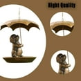 thumbnail image 4 of Animal Bird Feeder with Umbrella, Cute Squirrel/Cat/Dog Holding Umbrella Bird Feeder for Outdoors Hanging, Metal Squirrels Feed, Garden Yard Decor, for Birds Lovers Men Women Gifts, 4 of 9