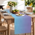thumbnail image 3 of Burlap Table Runner 70 Inches Long, Blue to Purple Ombre Gradient Shadow Non-Slip Kitchen Table Runners for Dining Room Everyday Use Party Table Decorations Modern Minimalism Art, 3 of 9