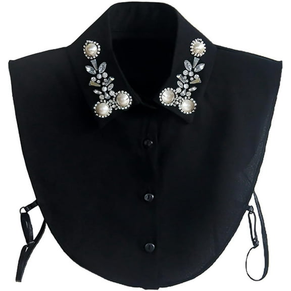 YooGuoGuo Diamond Pearl False Collar Peterpan Fake Collar Half Shirt Dickey