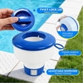 thumbnail image 4 of MTBLYS Dispensador flotante grande de productos químicos para piscinas | Flotador con pastillas reemplazables | Tapa con cierre giratorio para piscinas, jacuzzis y spas, 4 of 7