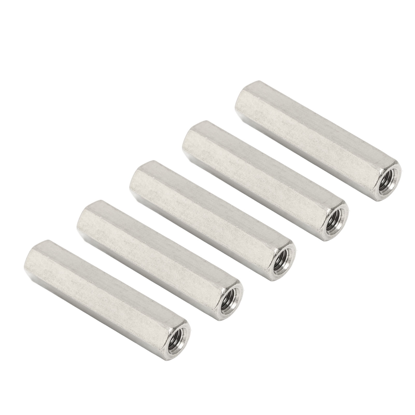 4PCS 304 Stainless Steel Hexagonal Coupling Nuts - M8 Thread, 25mm Length, For Bolts & Machine Screws
