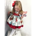 Christmas Dress Toddler Girl Kid Santa Claus Puff Sleeve Red Bows Party