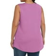 thumbnail image 7 of Bmawag Women Tank Tops Plus Size Sleeveless Crew Neck Solid Color Lightweight Tops Blouses Women's Trendy Casual Fashion Loose Pullover Blouses Pink 5XL, 7 of 7