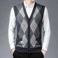 thumbnail image 2 of Bwdbhd Men's Sweater Vests Men's Cable Knit Sweater Vest V Neck Button Down Sleeveless Cardigan Vest Dark Gray,XL, 2 of 5