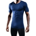 thumbnail image 5 of NELEUS Men's Tight Fitting Shirt Athletic Tops Base Layer Short Sleeves 3 Pack,Black+Gray+Navy Blue,US Size 2XL, 5 of 8