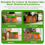 Heated Cat House, Pet Air Conditioned Room, Pet House with Heating and Cooling Function, with Refrigeration, Heating, Ventilation Modes, Suitable for Cats and Small Dogs (Green & Orange)