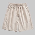 thumbnail image 3 of IYTR Men's Shorts Elastic Waist Drawstring Solid Color Shorts Summer Casual Beach Outdoor Sweatpants (Beige,XXXL), 3 of 8