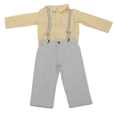 

LYUMO Breathable Boy Clothing Set Fashionable Long Sleeve Shirt Suspender Pants Casual Outfits Spring Boys Clothing Sets Kids Trousers Suit