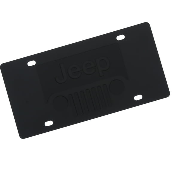 Jeep Grill Logo License Plate (Carbon Black)