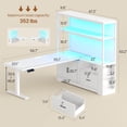 thumbnail image 2 of SEDETA 29.5"~48.6"H L Shaped Standing Desk with Storage, Electric Adjustable Height Home Office Desk, Large PC Workstation with Power Outlet, Corner Computer Desk with 23.1"D Spacious Desktop, White, 2 of 8