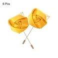 thumbnail image 3 of Ramilletes de rosa Unique Bargains 6 Pcs Amarillo Seda Metal, 3 of 5