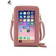 thumbnail image 4 of PULLIMORE Small Crossbody Phone Bags with Touch Screen Window PU Leather Cellphone Purse Wallet Handbags (Black), 4 of 9