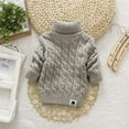 thumbnail image 4 of MODNTOGA Chandails Tricotés pour Garçons et Filles, Col Roulé, Automne Hiver, Doux et Chaud, Pull-Over (Gris, 2-3T), 4 of 4