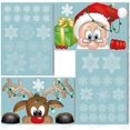 thumbnail image 2 of Christmas Windows Static Stickers Clings Santa Claus Snowman Deer Snowflake Removable Vinyl Christmas Tree DIY Wall Window Door Mural Decal Sticker for Showcase, 2 of 7