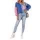 thumbnail image 3 of Txlixc Blusa de mujer Contraste Color Costura Manga larga Solapa Cierre de botón Suelta Versátil Camisa casual Tops Txlixc  Moda, 3 of 9