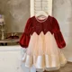 thumbnail image 2 of Vestido con forro de piel para niña de 2 a 7 años, vestido de princesa con mangas acampanadas y lentejuelas, ropa para niño de Otoño/Invierno, 2 of 6