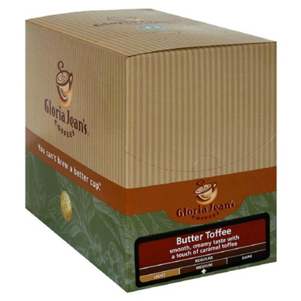 Gloria Jeans KCups, Butter Toffee, 24Count Box (Pack of 2)