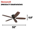 thumbnail image 3 of Honeywell Glen Alden 52" Indoor Low Profile Ceiling Fan with Pull Chain, Oil Rubbed Bronze, 3 of 12
