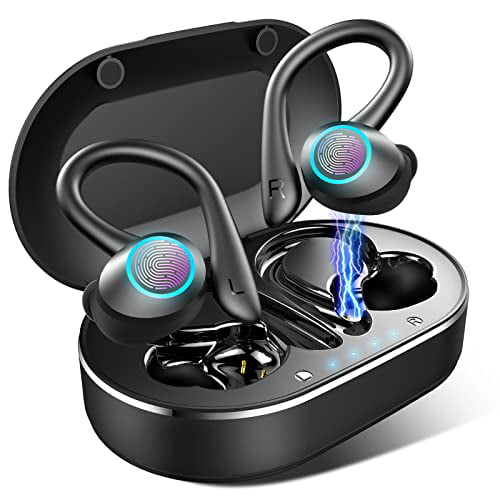 Bluetooth Earbud IP7 Waterproof Running Dual LED Display Wireless Earbud 48H Playtime Noise Cancelling Sport Bluetooth 5.1 Headphones with Earhooks Wireless Earphones in-Ear with Immersive Sound 