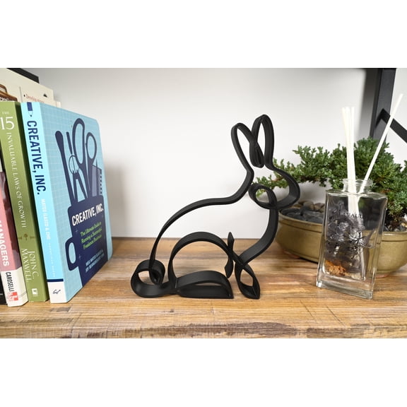 Minimalist Rabbit Sculpture, Charming Bunny Line Art Animal Home Décor