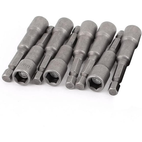 | 8pc 1/4" Hex Magnetic Nut Driver Set, Nut Driver Set, Magnetic Connector Nut Drivers Bits, Sizes From 6mm To 13mm, Electric Screwdriver And Socket W