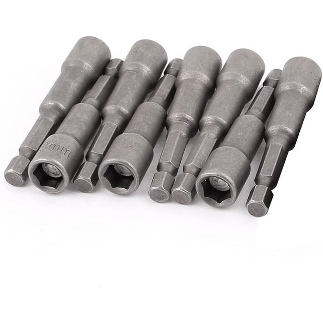 | 8pc 1/4" Hex Magnetic Nut Driver Set, Nut Driver Set, Magnetic Connector Nut Drivers Bits, Sizes From 6mm To 13mm, Electric Screwdriver And Socket W