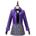thumbnail image 5 of Disfraz de Cosplay de Anime Clawdeen Wolf, abrigo morado aterciopelado, cinturón, suéter, falda, traje para mujer y niña, atuendo de Carnaval para Halloween, 5 of 5