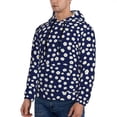 thumbnail image 3 of Rateoe Daisies Flowers Pattern Mens Hoodie, Pullover Hooded Sweatshirt, Kangaroo Pocket Hoodie Ideal for Daily Wear, Travel and Home-Medium, 3 of 7