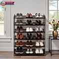 thumbnail image 2 of Hassch Shoe Rack | 6-Tier Shoe Shelf Organizer for Closet, Entryway, Garage & Corridor, Layers Removeable Design, 26.77" Wide - Coffee Color, 2 of 9