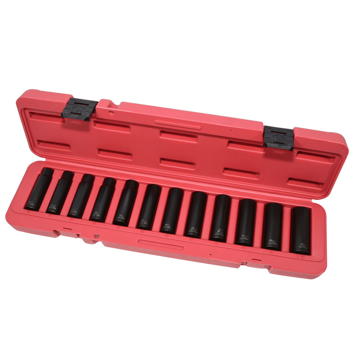 K-Tool 38200 12-pc 1/2" Drive 6-Point Metric Deep Impact Socket Set